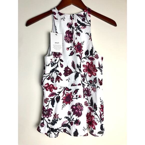 NWT A.L.C. Duran Floral Silk Top (size 0) - Picture 6 of 10